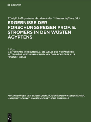 cover image of Tertiäre Wirbeltiere, 2. Die Welse des ägyptischen Alttertiärs nebst einer kritischen Übersicht über alle fossilen Welse